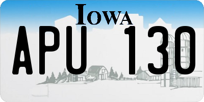 IA license plate APU130