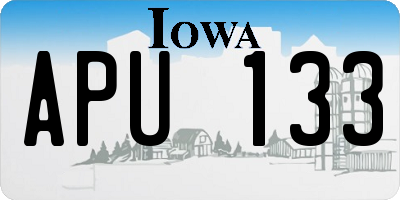 IA license plate APU133