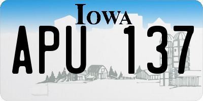 IA license plate APU137