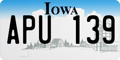 IA license plate APU139