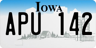 IA license plate APU142