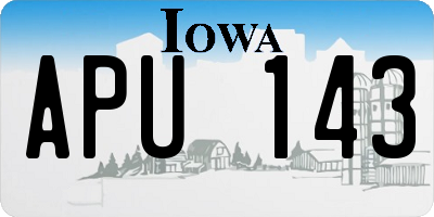 IA license plate APU143