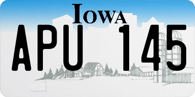 IA license plate APU145