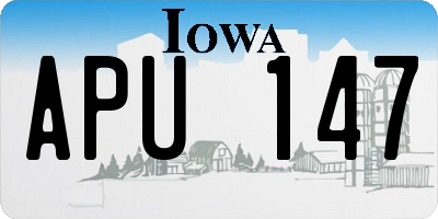 IA license plate APU147