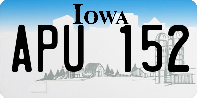 IA license plate APU152