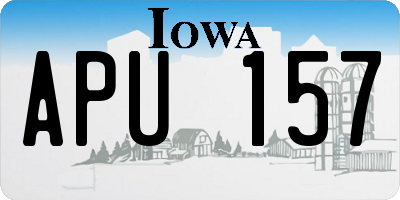 IA license plate APU157