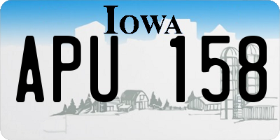 IA license plate APU158