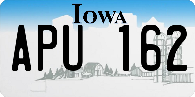 IA license plate APU162