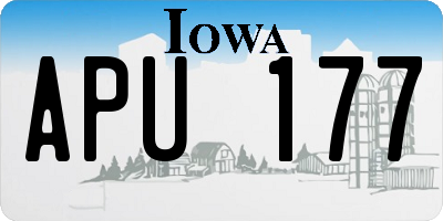 IA license plate APU177