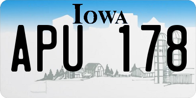 IA license plate APU178