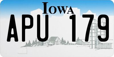 IA license plate APU179