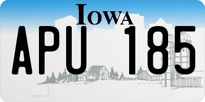 IA license plate APU185