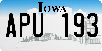 IA license plate APU193