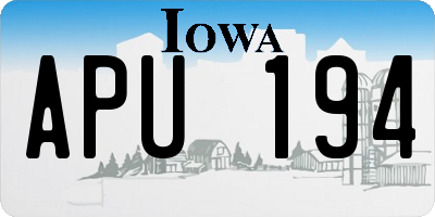 IA license plate APU194