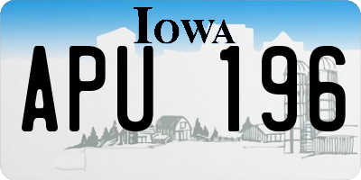 IA license plate APU196