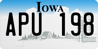 IA license plate APU198