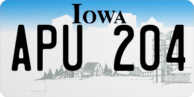 IA license plate APU204
