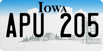 IA license plate APU205