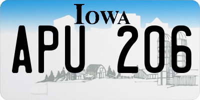 IA license plate APU206