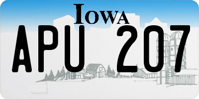 IA license plate APU207