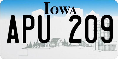 IA license plate APU209