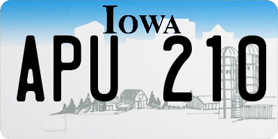 IA license plate APU210