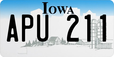 IA license plate APU211