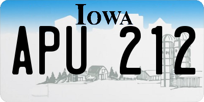 IA license plate APU212