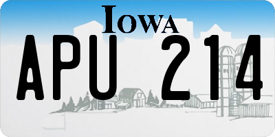 IA license plate APU214