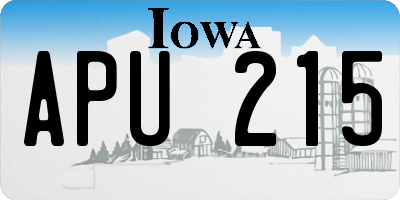 IA license plate APU215
