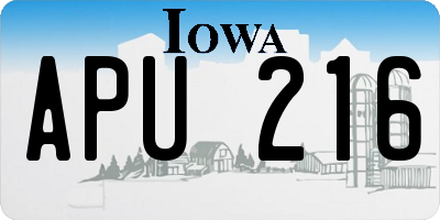 IA license plate APU216