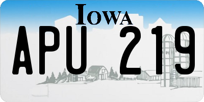 IA license plate APU219