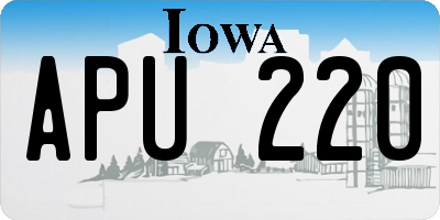 IA license plate APU220