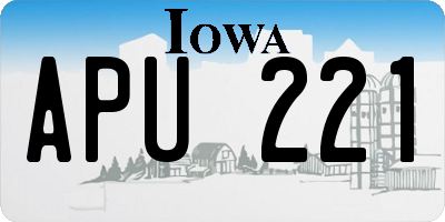 IA license plate APU221