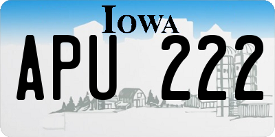 IA license plate APU222