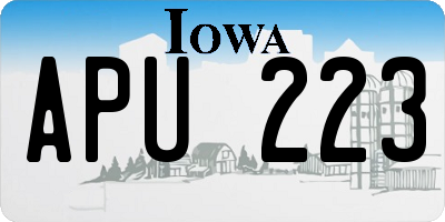 IA license plate APU223