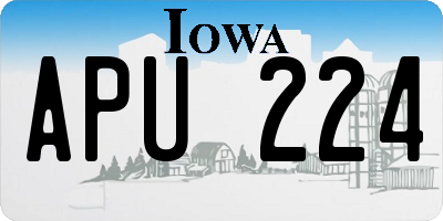 IA license plate APU224