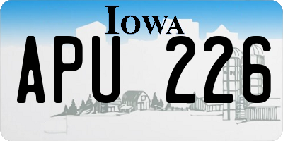 IA license plate APU226