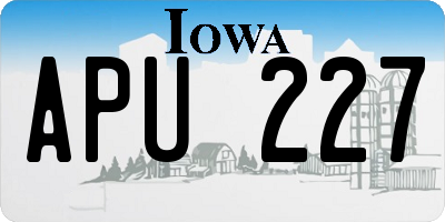 IA license plate APU227