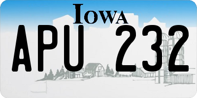 IA license plate APU232