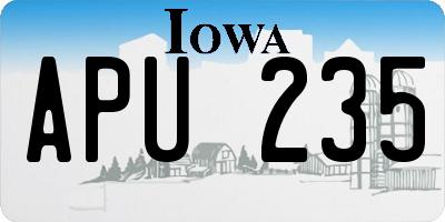 IA license plate APU235