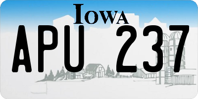 IA license plate APU237