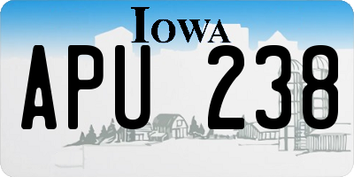 IA license plate APU238