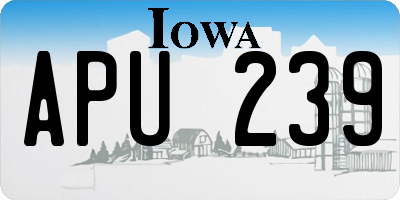 IA license plate APU239