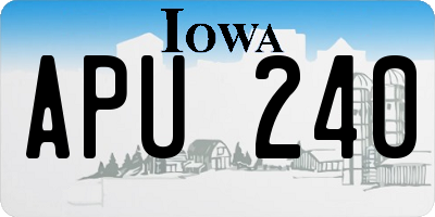 IA license plate APU240