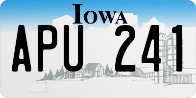 IA license plate APU241