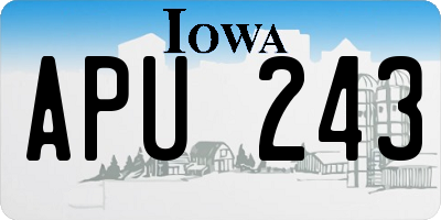 IA license plate APU243