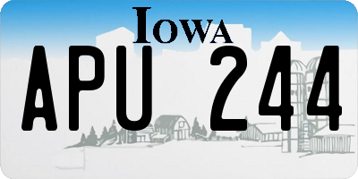 IA license plate APU244