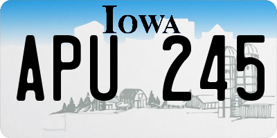 IA license plate APU245