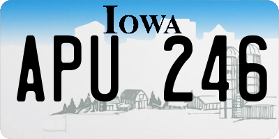 IA license plate APU246